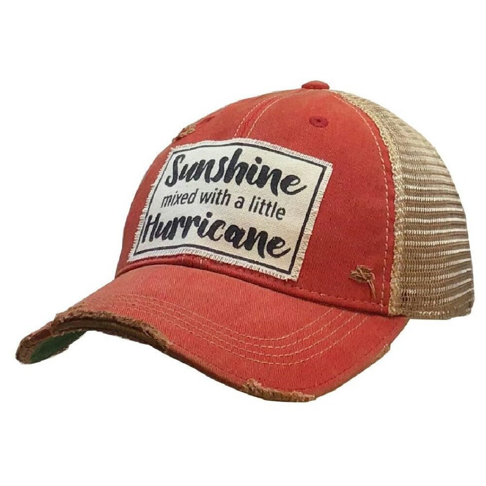 Distressed Trucker Cap Cotton Polyester Mesh Back Adjustable Snapback